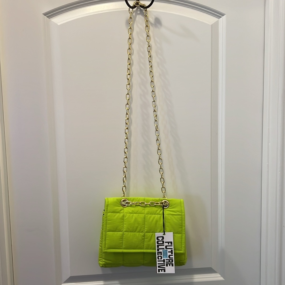NWT! Future Collective Gabriella Karefa-Johnson lime green crossbody bag - Picture 3 of 8